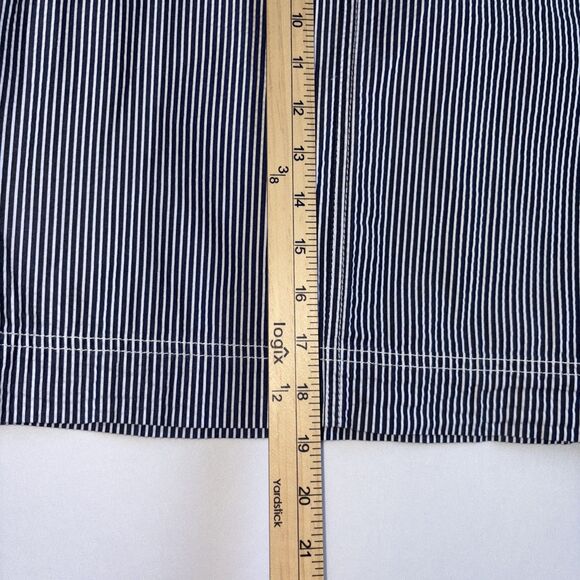 Talbots Women’s Size 10 Striped Nautical Skirt White Navy Blue Seersucker - Picture 8 of 8